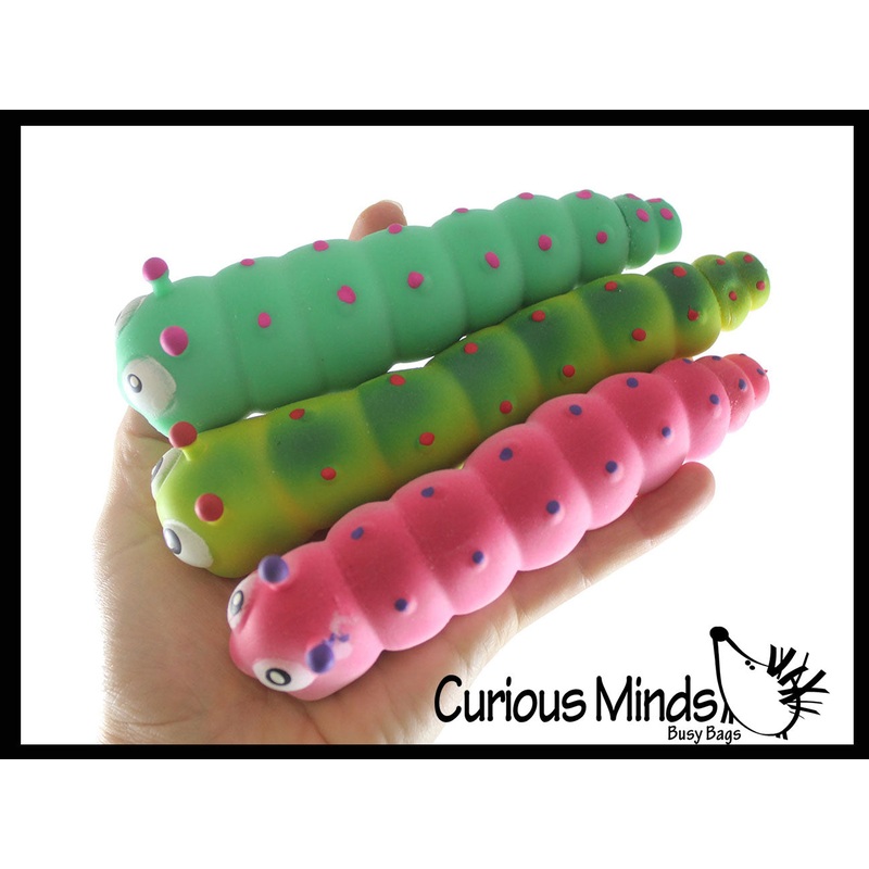 Sand Filled Stretchy Caterpillar - Moldable Sensory, Stress, Squeeze Fidget Toy ADHD Special Needs Soothing Grub Bug