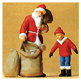 Santa Claus & Child -- Includes Bag of Toys