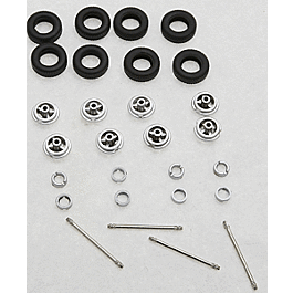 Satin Plated 20" SUV Highway Wheel Set -- 8 Each 6-Spoke Alloy, Low-Profile Tires, Silver Brake Discs & 4 Axles