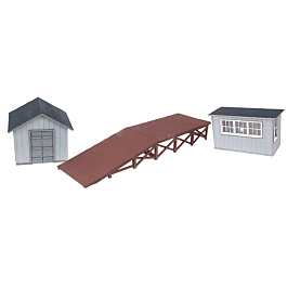 Scholarship Series; Kit -- Three Track-Side Structures - 1 Each Loading Ramp, Scale House, Coal Shed