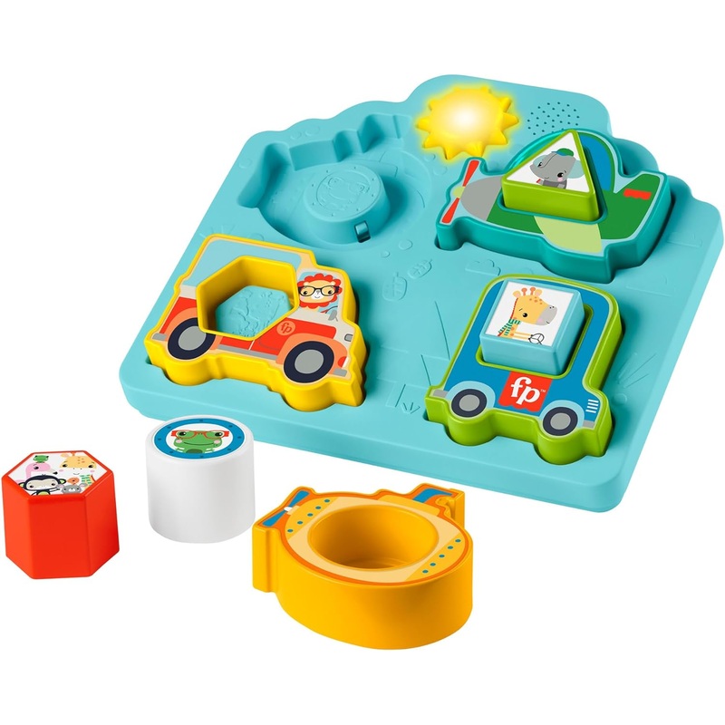 Shapes & Sounds Vehicle Puzzle Baby Sorting Toy with Music & Lights