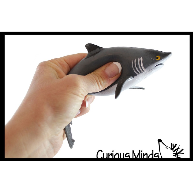 Shark Stretchy and Squeezy Toy - Crunchy Bead Filled - Fidget Stress Ball