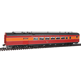 SP Morning Daylight Baggage-Chair (Coach) w/Antenna - Ready to Run -- Southern Pacific #3303 (1941 Pre-War Scheme, red, orange, Lines Lettering)