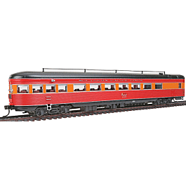 SP Morning Daylight Parlor-Observation - Ready to Run -- Southern Pacific #2954 (1941 Pre-War Scheme, red, orange, Lines Lettering)