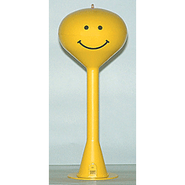 Spherical Water Tower w/Flashing Red Light - 9-3/4"24.7cm Tall -- Yellow (Smiley Face)