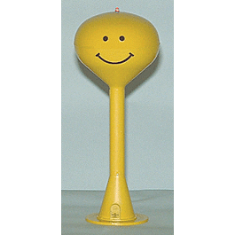 Spherical Water Tower w/Flashing Red Light -- Yellow w/Smiley Face