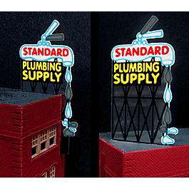 Standard Plumbing Supply Animated Neon Billboard -- 3-1/2 x 1-3/4"8.9 x 4.5cm