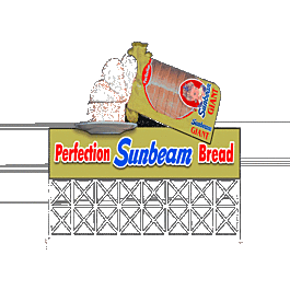 Sunbeam Bread Animated Billboard -- Small for HO and N Scales, 2-1/8 x 2-3/16"5.4 x 5.6cm