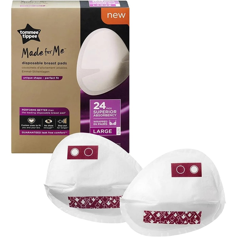 Tommee Tippee Made For Me Disposable Breast Pads Wrapped In Pairs - Large (24 Pcs)