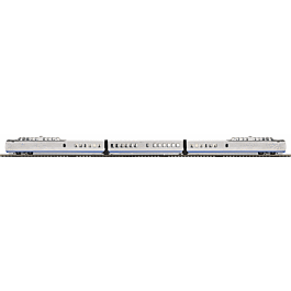 TurboTrain 3-Car Set w/Proto-Sound 3.0 & Hi-Rail Wheels - 3-Rail - Premier(R) -- New Haven #UAC 1 (silver, blue)