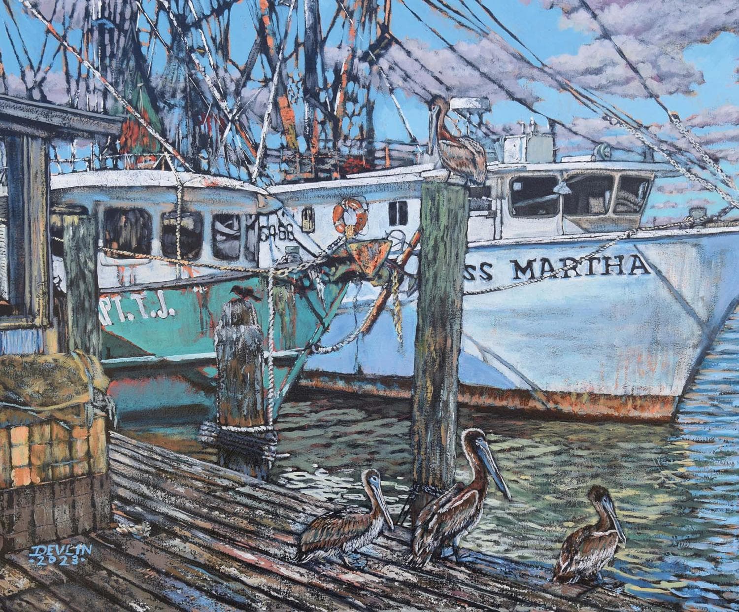 Where the Shrimp Boats Tie-up - 500pc Jigsaw Puzzle by GoodWay Puzzles