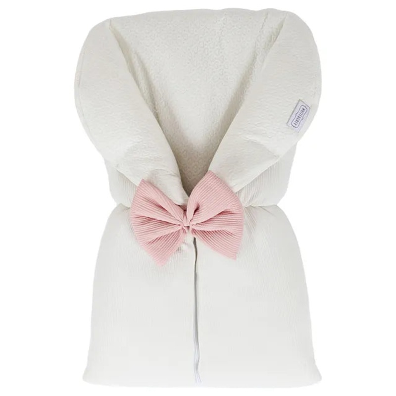 White & Grey Baby Sleeping Bag White With Bow Blue