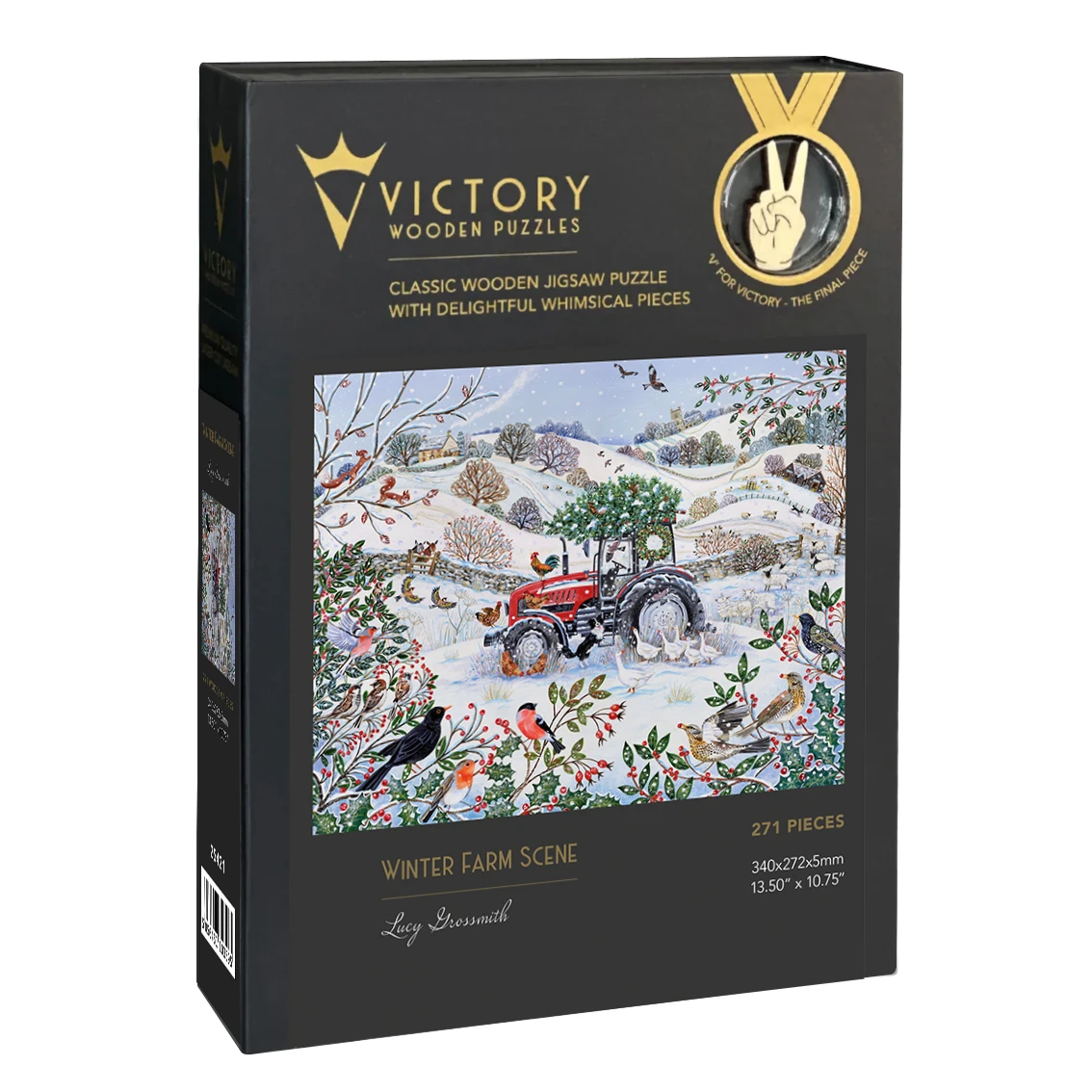 Winter Farm Scene - 250pc Jigsaw Puzzle by Victory Wooden Puzzles, LTD