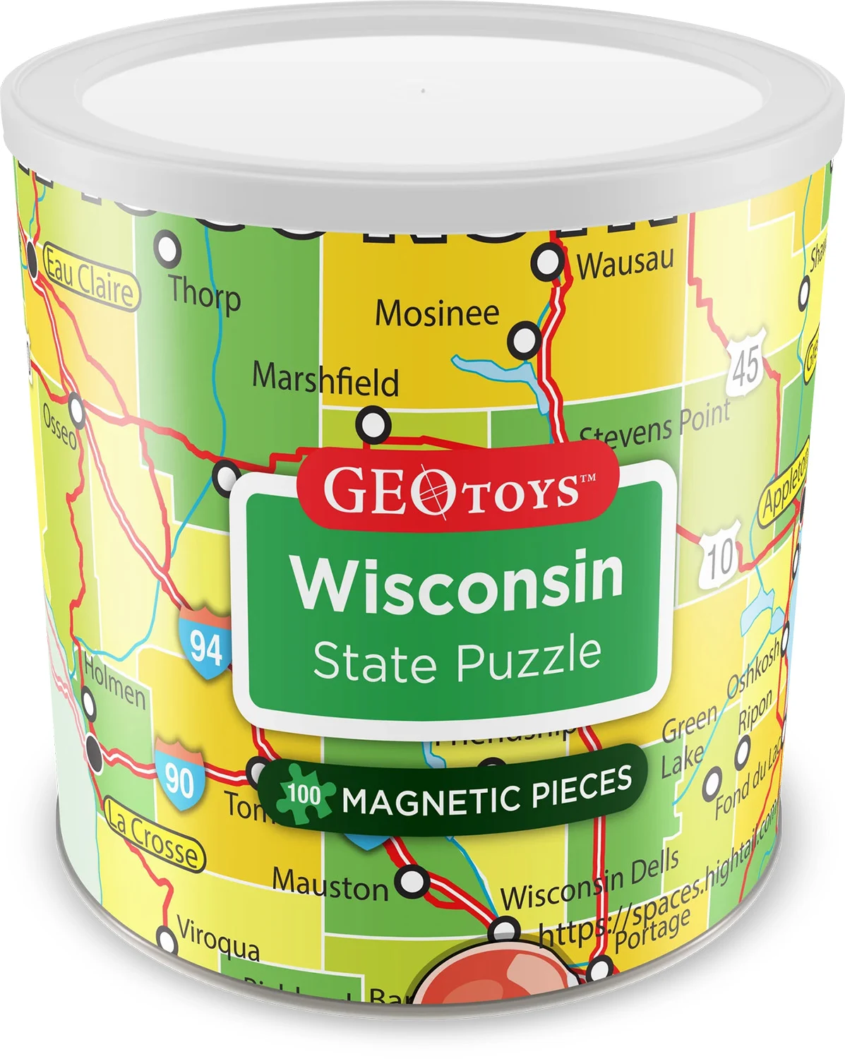 Wisconsin - Magnetic Puzzle - 100pc Jigsaw Puzzle by Geo Toys