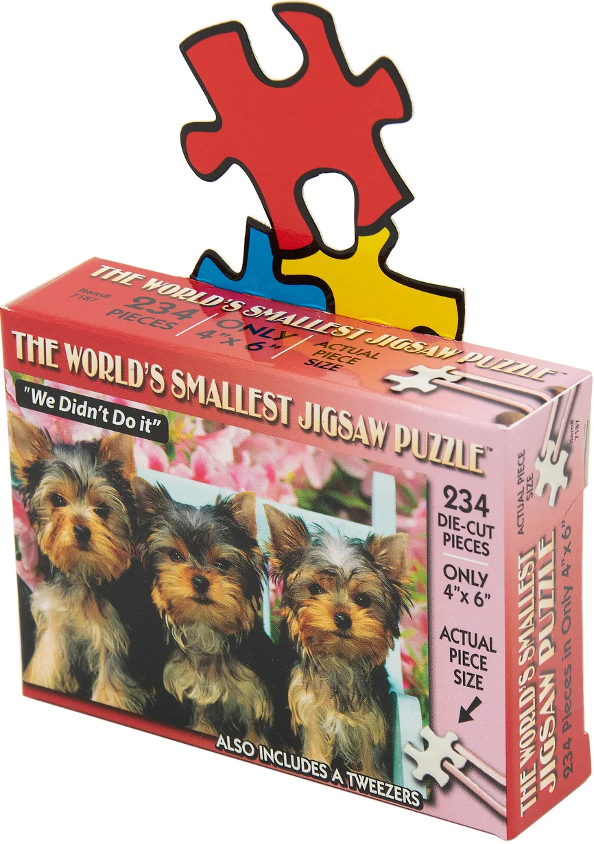 World's Smallest Jigsaw Puzzle - We Didn't Do It Mini Puzzle - 200pc Jigsaw Puzzle by TDC Games