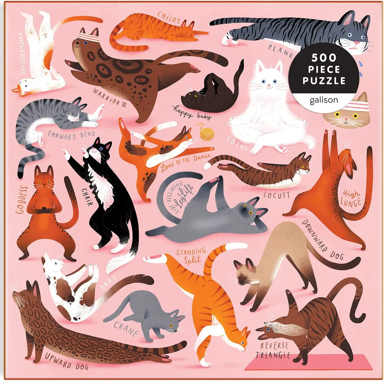 Yoga For Cats - 500pc Jigsaw Puzzle by Galison