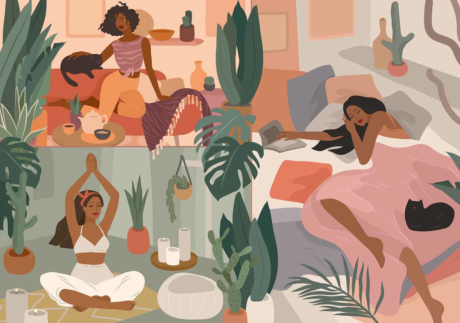 Yoga, Cats & Coffee: Hello Morning - Scratch and Dent - 1000pc Jigsaw Puzzle by Trefl  Learn More