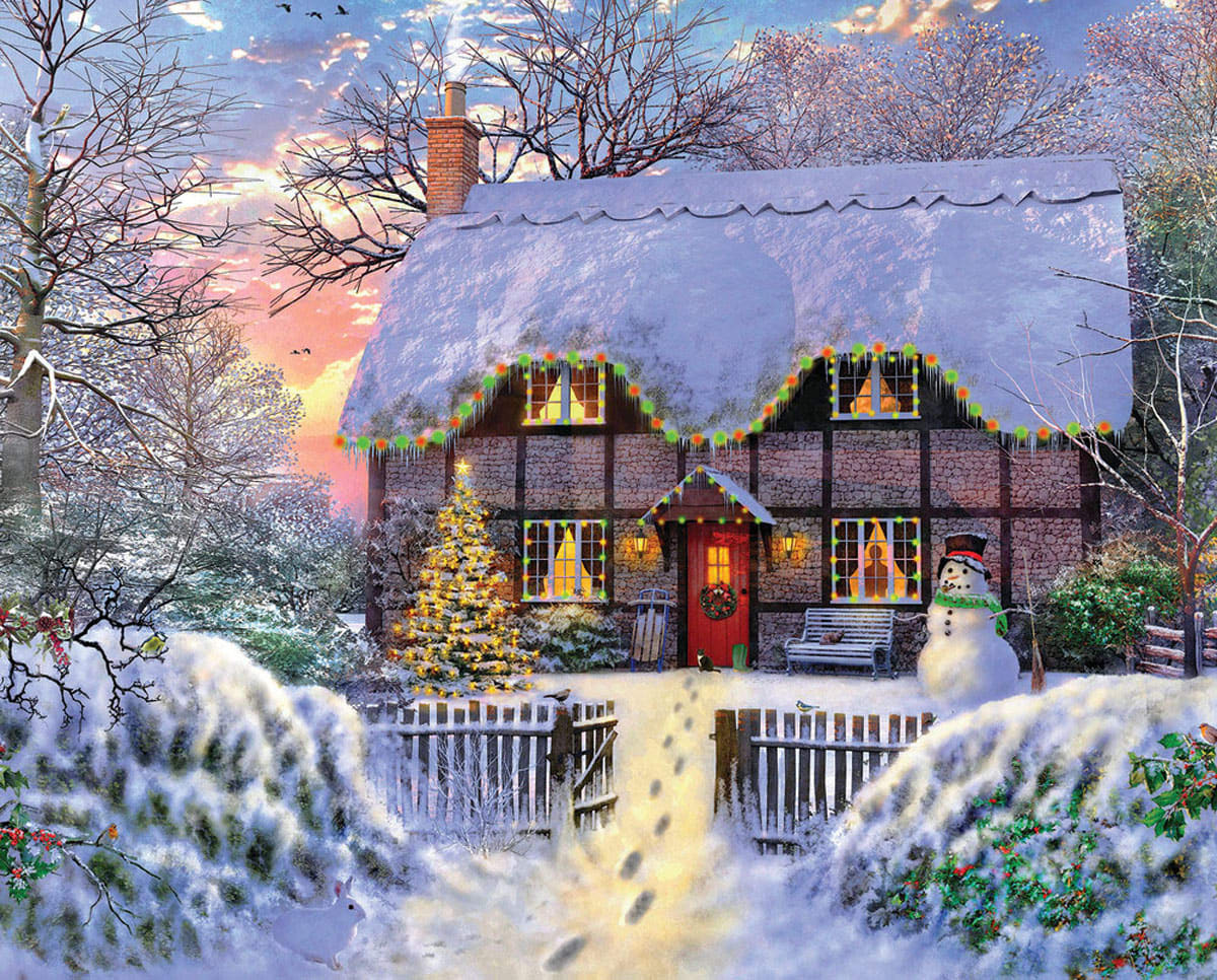 Yuletide Cottage - 1000pc Jigsaw Puzzle by Springbok