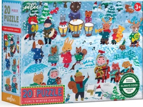Yumi's Winter Carols 20 Piece Puzzle - 20pc Jigsaw Puzzle by eeBoo