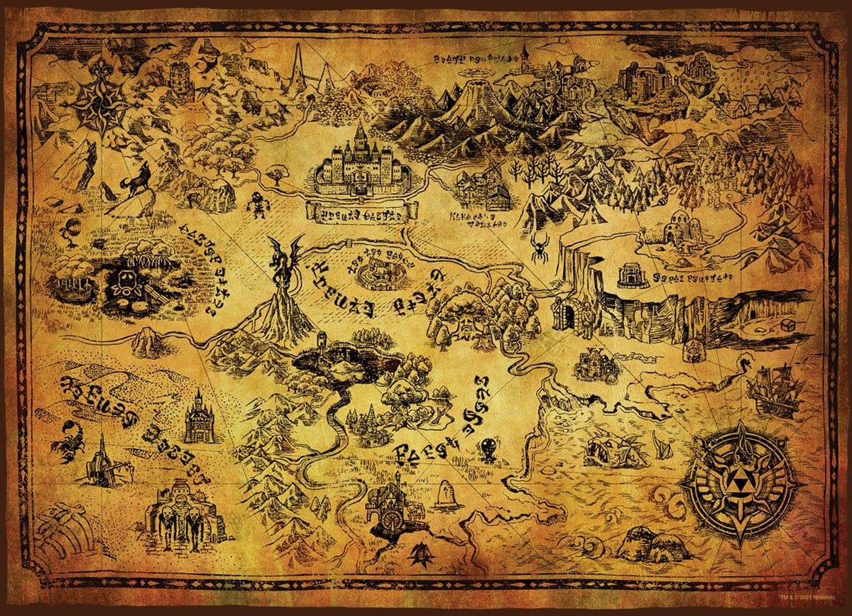 Zelda Hyrule Map - 1000pc Jigsaw Puzzle by USAopoly
