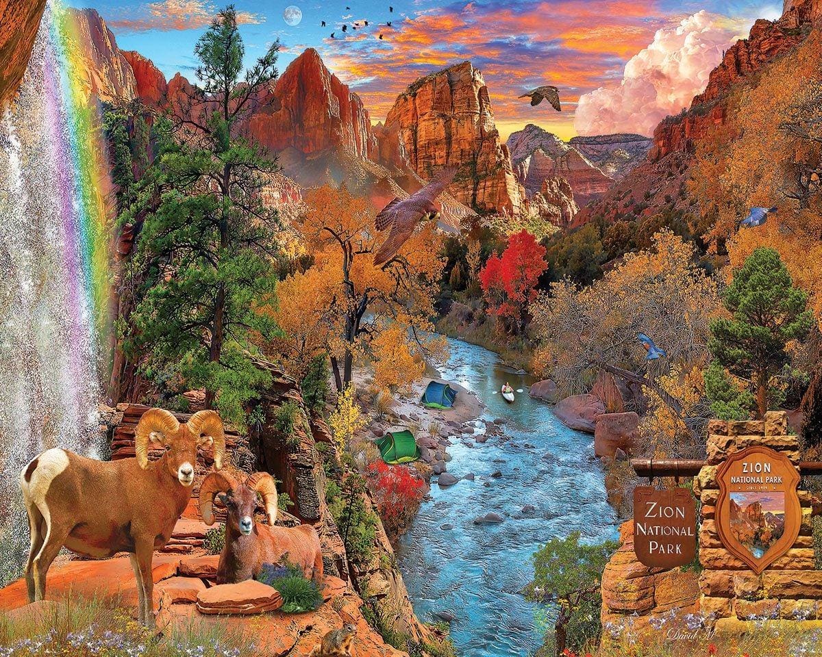 Zion National Park - 1000pc Jigsaw Puzzle by White Mountain