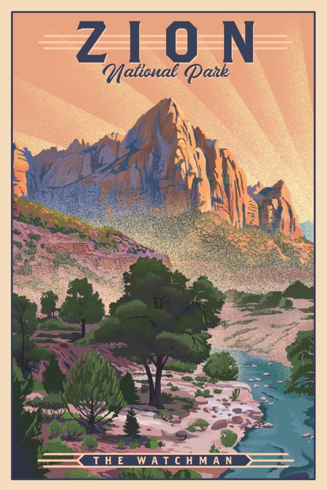 Zion National Park, Utah, The Watchman - 1000pc Jigsaw Puzzle by Lantern Press