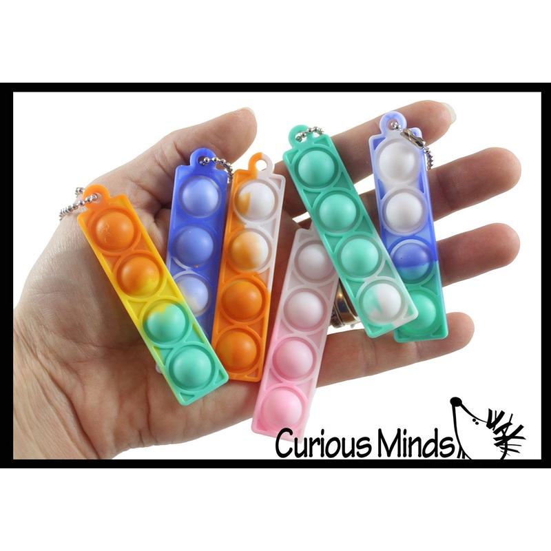 Zipper Pull Bubble Pop Clip on Fidget - Bubble Poppers on Clip Squeeze to Pop - Silicone Push Poke Bubble Wrap Fidget Toy - Press Bubbles to Pop - Bubble Popper Sensory Stress Toy