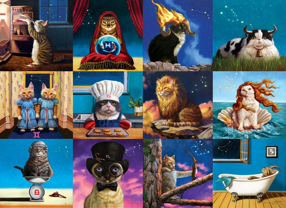 Zodiac Cats - 1000pc Jigsaw Puzzle by Eurographics