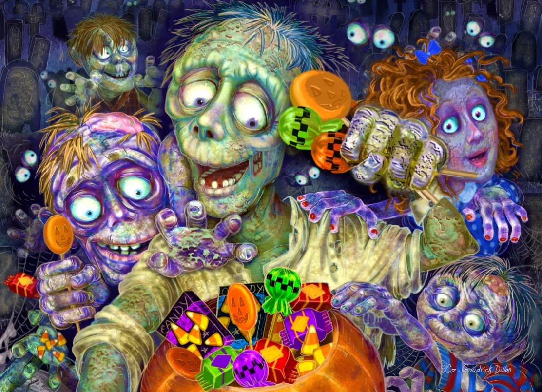 Zombies Like Candy - Scratch and Dent - 1000pc Jigsaw Puzzle by Vermont Christmas Company  Learn More