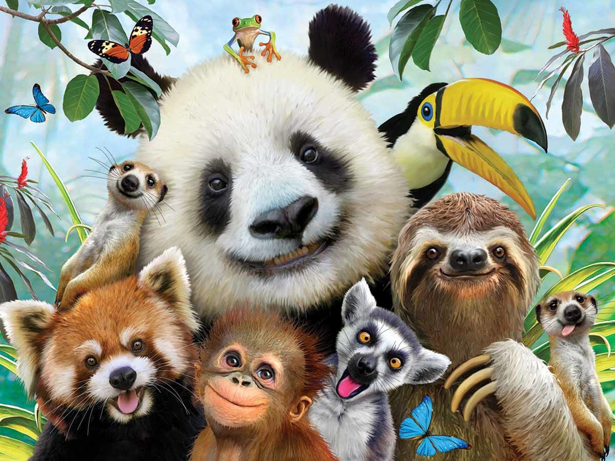 Zoo Selfie - Scratch and Dent - 500pc Jigsaw Puzzle by Prime 3D Ltd  Learn More