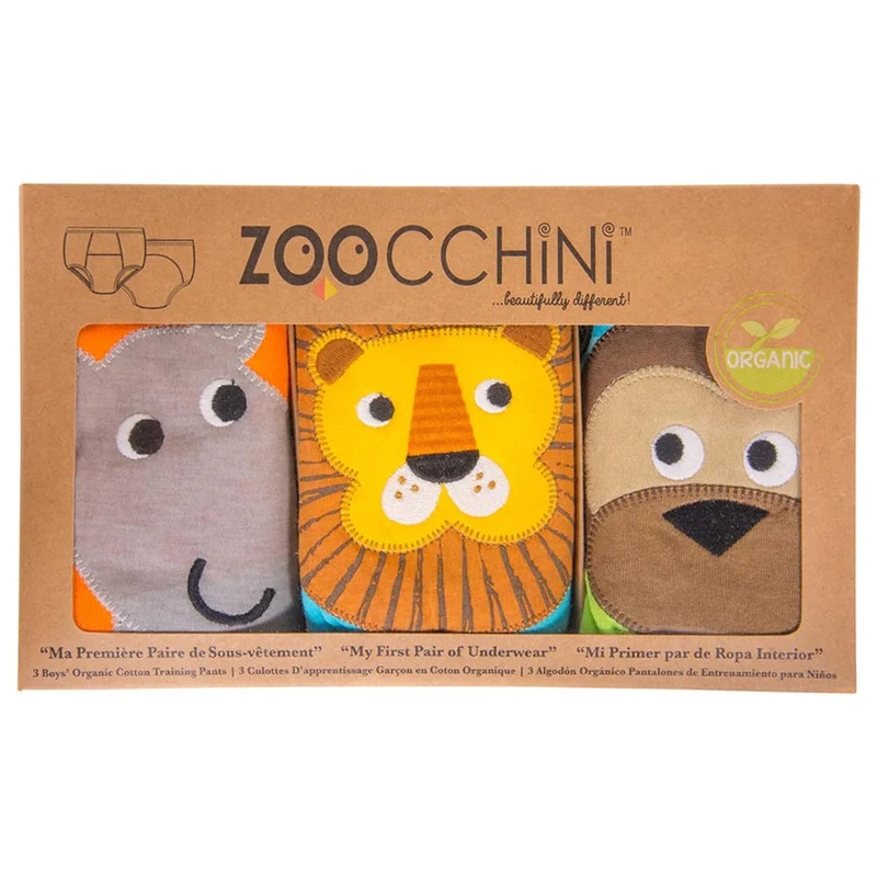 Zoocchini 3 Piece Organic Potty Training Pants Set Boys (Safari Friends)
