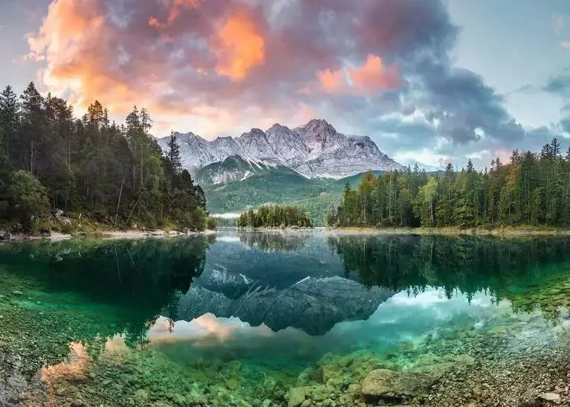 Zugspitze at the Eibsee, Germany - Scratch and Dent - 1000pc Jigsaw Puzzle by Ravensburger  Learn More New