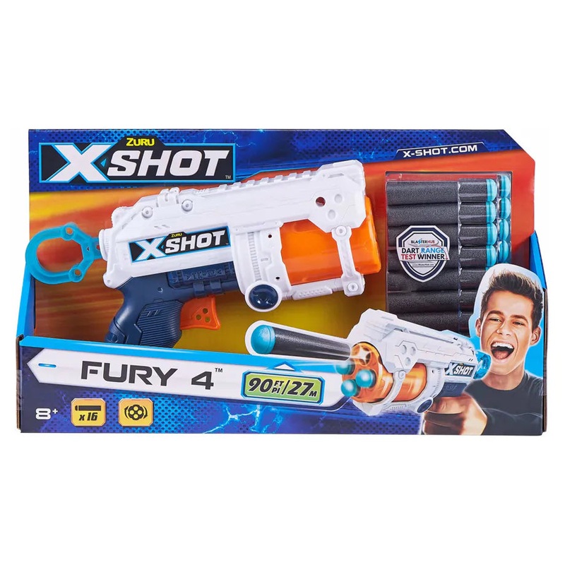 ZURU X-Shot Excel Fury 4 Blaster (16 Darts)