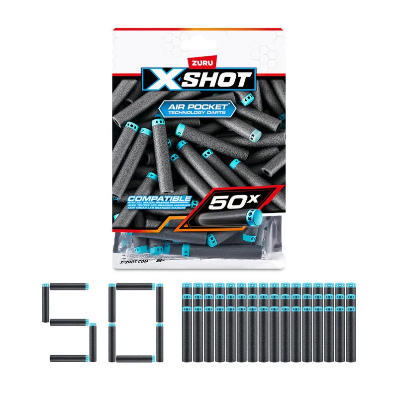 ZURU X-Shot- Excel- Series 1 Refill Darts -Foilbag (Pack of 50)