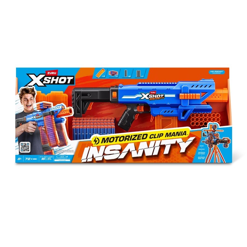 ZURU X-Shot Insanity Series 1 Motorized Clip Blaster (72 Darts)