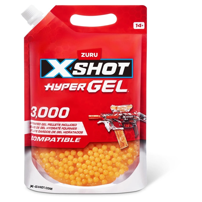 ZURU Xshot Hyper Gel Gellet Refill (3000Pcs) Series 1 Foil Bag (6Pcs)
